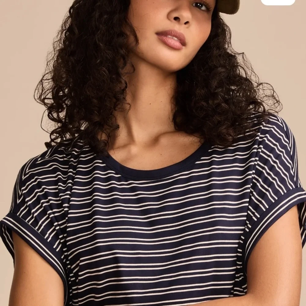 Lucky Brand Short Sleeve Sandwash Dolman Tee - Picture 2 of 5